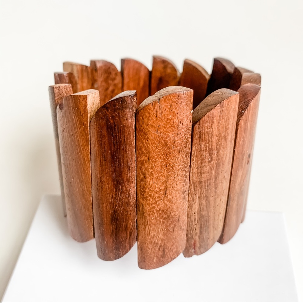 Statement Wooden Stretch Bracelet